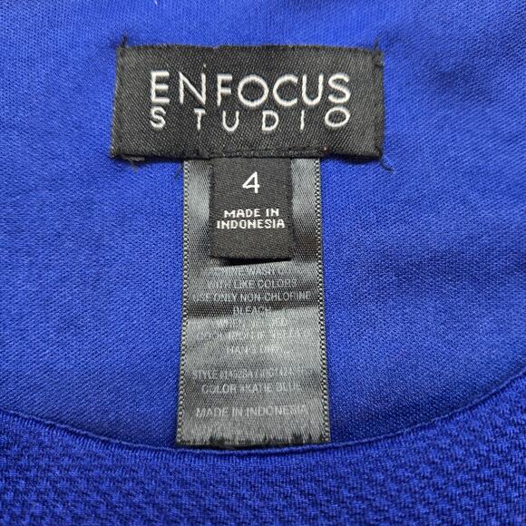 In Focus Women's Dress 4 Size Blue Cap Sleeves  Misses Small S - Picture 2 of 5